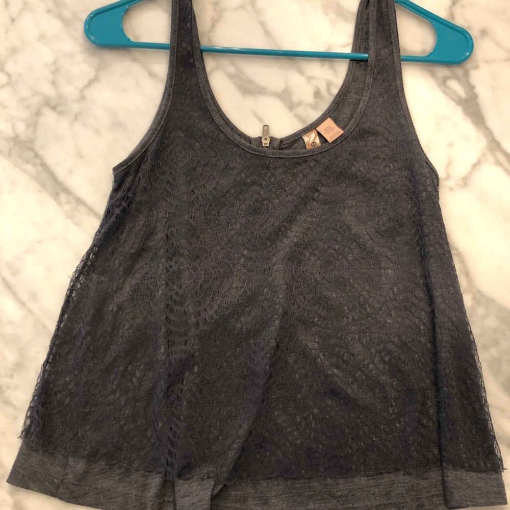 Cute Lace Navy Tank Top Size S